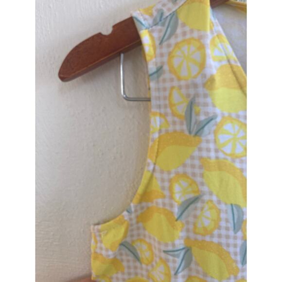 NWOT Lands' End Tiered Lemon print Maxi Dress Yellow sleeveless stretch XS (2-4) - Picture 5 of 8